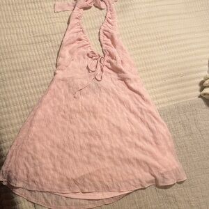 Pink Halter Mini Dress